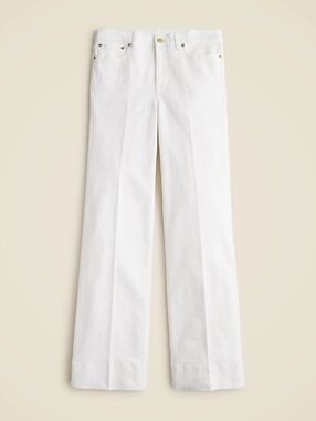 J Crew NWT 96 Denim Trouser White Wide Leg 36